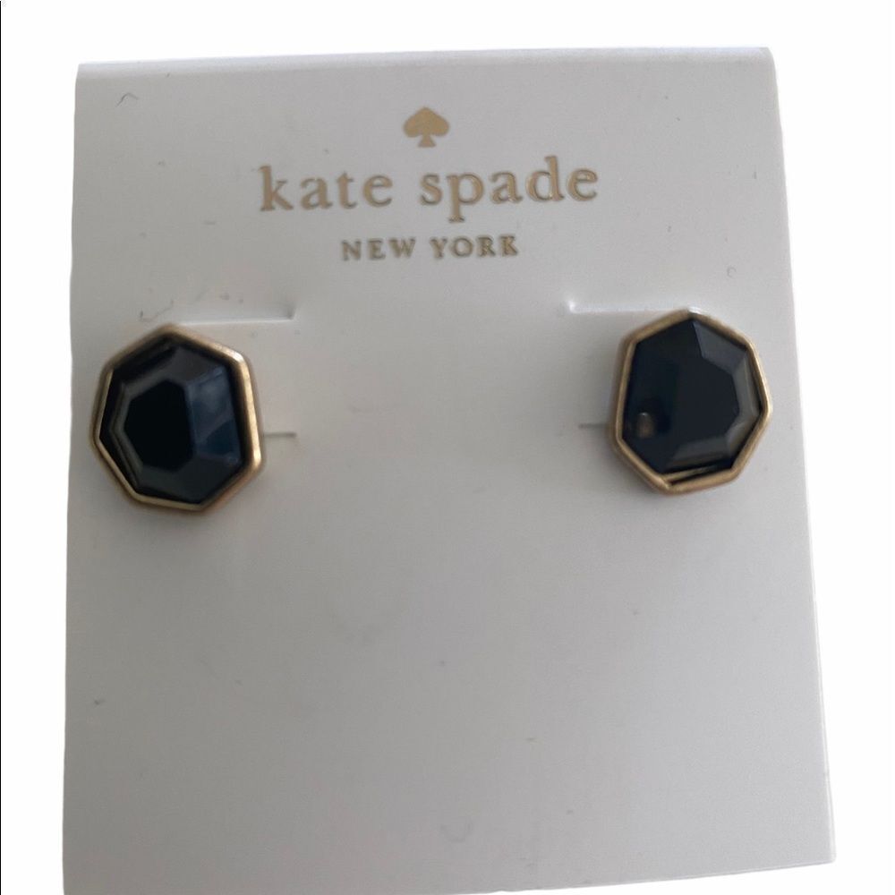 Kate Spade Black Faceted Studs